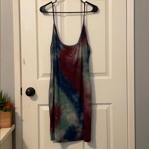Tie dye short spaghetti strap dress